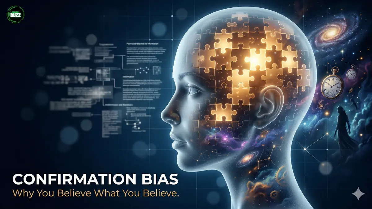 confirmation bias brain psychology illustration